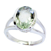 Olivia Light Green Solitaire Ring Elegant Gemstone Green Amethyst Green
